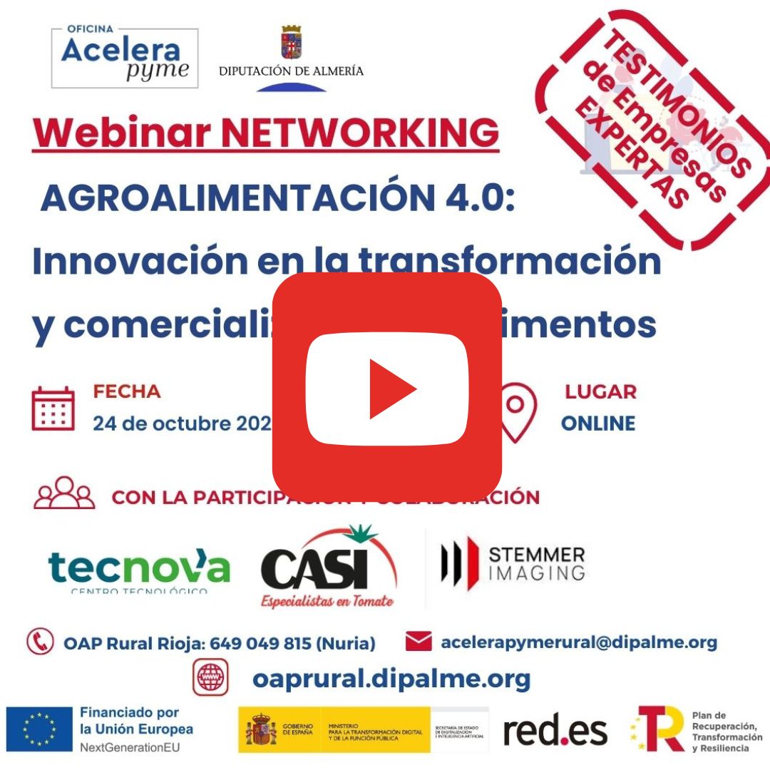 Webinar AGROALIMENTACIÓN 4.0: Innovación en la transformación y comercialización de alimentos